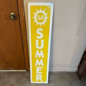 Hello Summer Metal Sign - 42”x10”